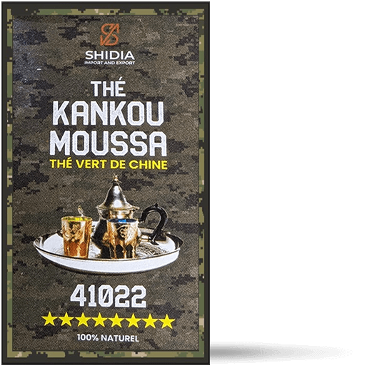 Mockup du thé Kankou Moussa – thé vert de Chine
